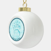 Polar Bear Paw Print Keramik Kugel-Ornament (Rechts)