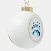 Polar Bear Paw Print Keramik Kugel-Ornament (Links)