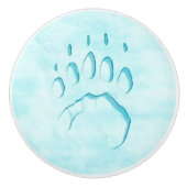 Polar Bear Paw Print Keramikknauf (Vorderseite)