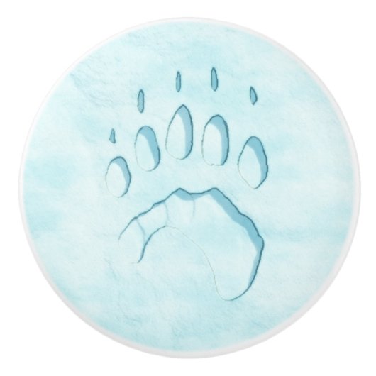 Polar Bear Paw Print Keramikknauf (Vorderseite)