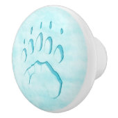 Polar Bear Paw Print Keramikknauf (Rechts)