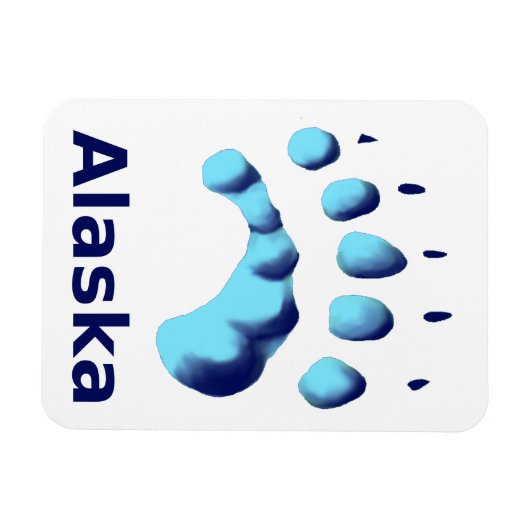 Polar Bear Paw Print Magnet (Horizontal)