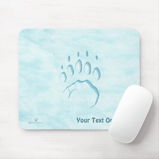 Polar Bear Paw Print Mousepad (Mit Mouse)
