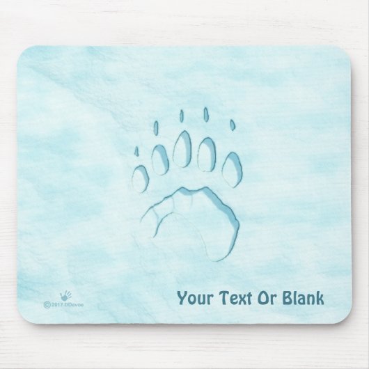 Polar Bear Paw Print Mousepad (Vorne)