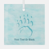 Polar Bear Paw Print Ornament Aus Glas (Vorderseite)