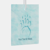 Polar Bear Paw Print Ornament Aus Glas (Vorderseite Rechts)