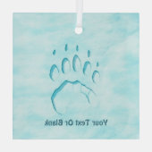 Polar Bear Paw Print Ornament Aus Glas (Rückseite)