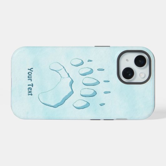 Polar Bear Paw Print OtterBox iPhone Case iPhone 15 Hülle (Rückseite (Horizontal))