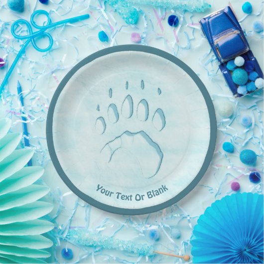 Polar Bear Paw Print Pappteller (Party)