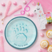 Polar Bear Paw Print Pappteller (Party)