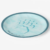 Polar Bear Paw Print Pappteller (Schrägansicht)