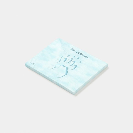 Polar Bear Paw Print Post-it Klebezettel (angewinkelt)