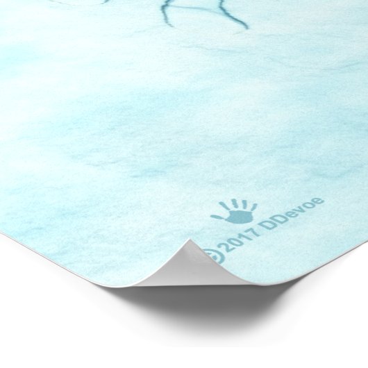 Polar Bear Paw Print Poster (Ecke)