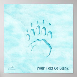 Polar Bear Paw Print Poster