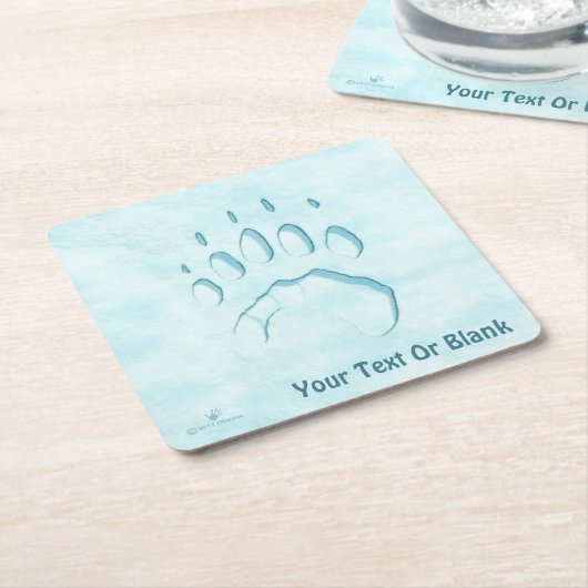 Polar Bear Paw Print Rechteckiger Pappuntersetzer (angewinkelt)