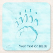 Polar Bear Paw Print Rechteckiger Pappuntersetzer (Vorderseite)