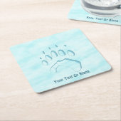 Polar Bear Paw Print Rechteckiger Pappuntersetzer (angewinkelt)