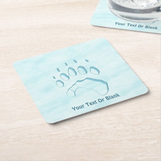 Polar Bear Paw Print Rechteckiger Pappuntersetzer (angewinkelt)