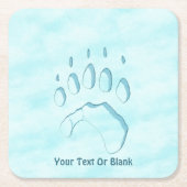 Polar Bear Paw Print Rechteckiger Pappuntersetzer (Vorderseite)