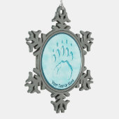 Polar Bear Paw Print Schneeflocken Zinn-Ornament (Links)