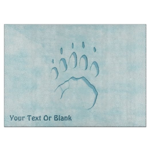 Polar Bear Paw Print Schneidebrett (Vorderseite)