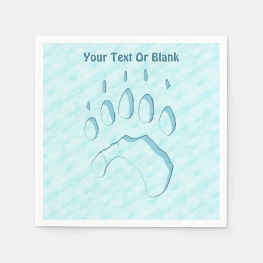 Polar Bear Paw Print Serviette (Vorderseite)