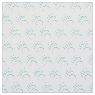 Polar Bear Paw Print Stoff