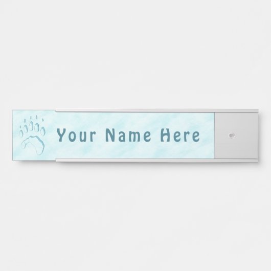 Polar Bear Paw Print Türschild (Vorderseite )