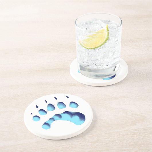 Polar Bear Paw Print Untersetzer (Seite)