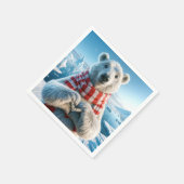 Polar Bear Paws bildet ein Herz Serviette (Ecke)