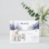Polar Bear Peace Corporate Weihnachten Postkarte (Stehend Vorderseite)
