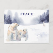 Polar Bear Peace Corporate Weihnachten Postkarte (Vorderseite)