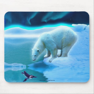 Polar Bear & Penguin Arktis Kunst, Dichtung und Mu Mousepad
