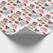 Polar Bear Penguin North Pole Santa Sign Geschenkpapier (Ecke)