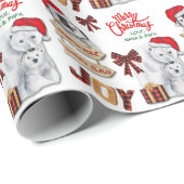 Polar Bear Penguin North Pole Santa Sign Geschenkpapier (Rolleneckpunkt)