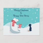 Polar Bear & Penguin! Postkarte (Vorderseite)