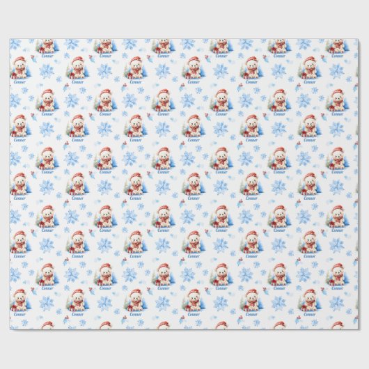 Polar Bear Personalisiert Gift Wrap Geschenkpapier (Flach)