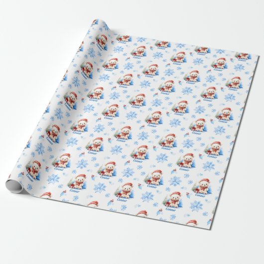 Polar Bear Personalisiert Gift Wrap Geschenkpapier (Ungerollt)