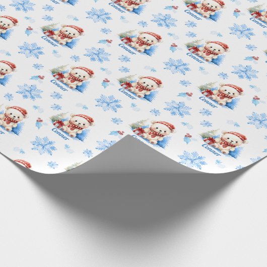 Polar Bear Personalisiert Gift Wrap Geschenkpapier (Ecke)