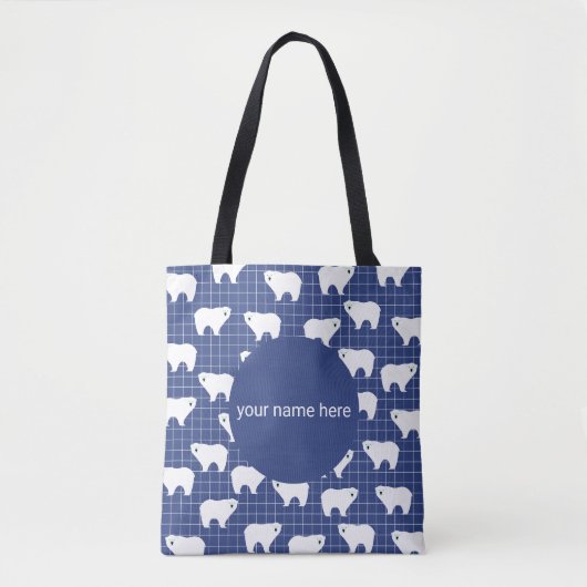 Polar Bear Personalisiert Tote Bag Tasche (Vorderseite)