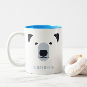 Polar Bear   Personalisierter Name Kaffeemaschine  Zweifarbige Tasse