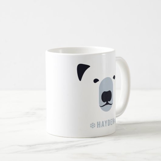 Polar Bear | Personalisierter Name Kaffeetasse (VorderseiteRechts)