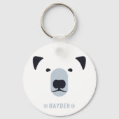 Polar Bear | Personalisierter Name Schlüsselanhänger (Vorderseite)