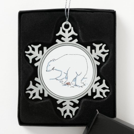 Polar Bear pewter snowflake ornament (Box)
