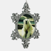 Polar Bear Pewter Snowflake Ornament (Links)