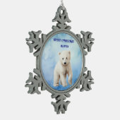 POLAR BEAR PEWTER SNOWFLAKE ORNANATION SCHNEEFLOCKEN Zinn-Ornament (Links)