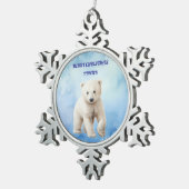 POLAR BEAR PEWTER SNOWFLAKE ORNANATION SCHNEEFLOCKEN Zinn-Ornament (Rechts)