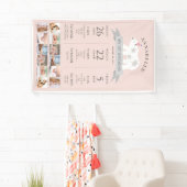 Polar Bear Pink 1. Geburtstag Meilenstein Timeline Banner (Insitu)