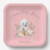 Polar Bear Pink Babydusche Teller (Vorderseite)