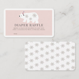 Polar Bear Pink Girl Diaper Raffel Ticket Begleitkarte